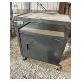 Metal cart on wheels