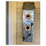 Metal bird feeder decor