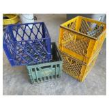 Four empty crates