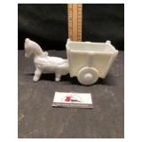 Milk, glass donkey wagon