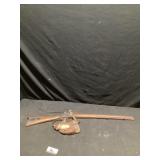 Metal gun decor, approximately 40 inches long
