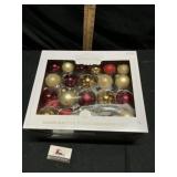 Handcrafted glass ornament set 42 Christmas bulbs
