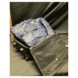 Rolling suitcase, blowup bed untested