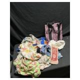 Bag of vintage aprons and miscellaneous