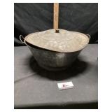 Vintage 10 steel bread, dough, riser bowl with a