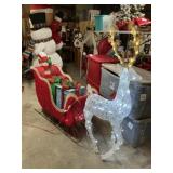 Lighted reindeer and sleigh approximately 80