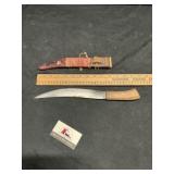 Knife with wooden sheath