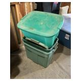 Three totes two with lids