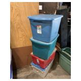 4 totes with lids