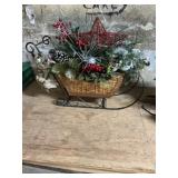 Lighted Christmas sleigh approximately 23 x 8 x