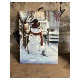 Lighted canvas snowman approximately 18 x 20