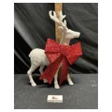 White textured glitter finish standing reindeer,