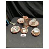Oriental tea set damaged lid
