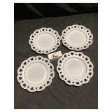 Milk glass plates