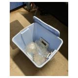 Tote with lid of glass
