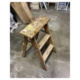 Wooden three step ladder