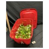 Tote of Christmas bulbs