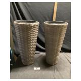 Wicker style plant stands approximately 25 i