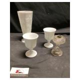 Milk, white vases