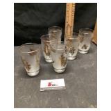 Mid-century, modern gold leaf styled glasses
