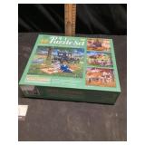 Four in one 500 piece puzzle set