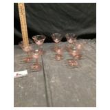 Pink depression, glass, champagne, or sherbet