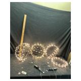 4 electric lighted spheres, approximately 16
