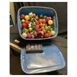 Tote of holiday bulbs