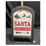Wooden Santa stop here sign approximately 22