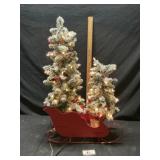 Lighted holiday sleigh approximately 36 inches