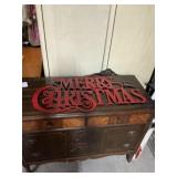 Metal merry Christmas sign approximately 20 x 36