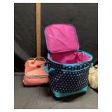 Coral pink multifunctional diaper backpack bag