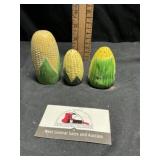Corn, cob salt, and pepper shakers
