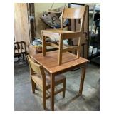 Table and chairs table 30 x 30