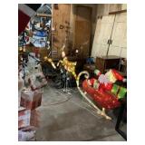 Santa sleigh and two reindeer