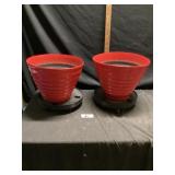 Plastic planter with rolling stands planters are