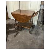 Rolling drop leaf tea cart