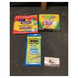 Colored pencils, markers, and crayons