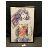 DC wonder woman poster approximately 23 x 35 tall