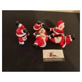 Hand painted Santa figurines