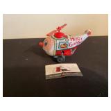 Vintage wind up Yuletide Santa copter