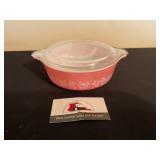 Pink gooseberry covered dish