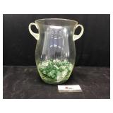 Glass Vase with Glass Marbles
