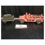Cast Firetruck & Train Cart