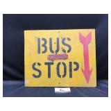 Bus Stop Wood Sign