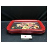 Rose Pattern Serving Trays