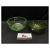 Two Pieces of Green Depression Glass