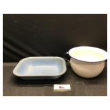 Two Enamel Pans