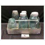 Galvanize Milk Crate & Misc Jars