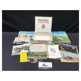 Cigar box and vintage postcards